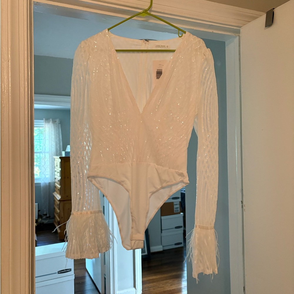 12th Tribe Sparkling White Bodysuit